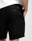 Short hombre Lino negro