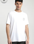 Polera manga corta hombre Logo text blanco - Algodón orgánico