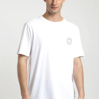 Polera manga corta hombre Logo text blanco - Algodón orgánico