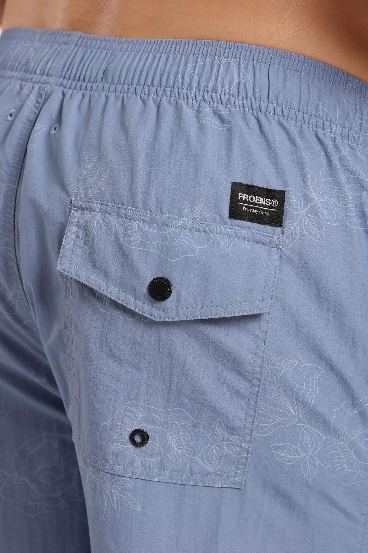 Traje de baño hombre classic roses celeste Froens