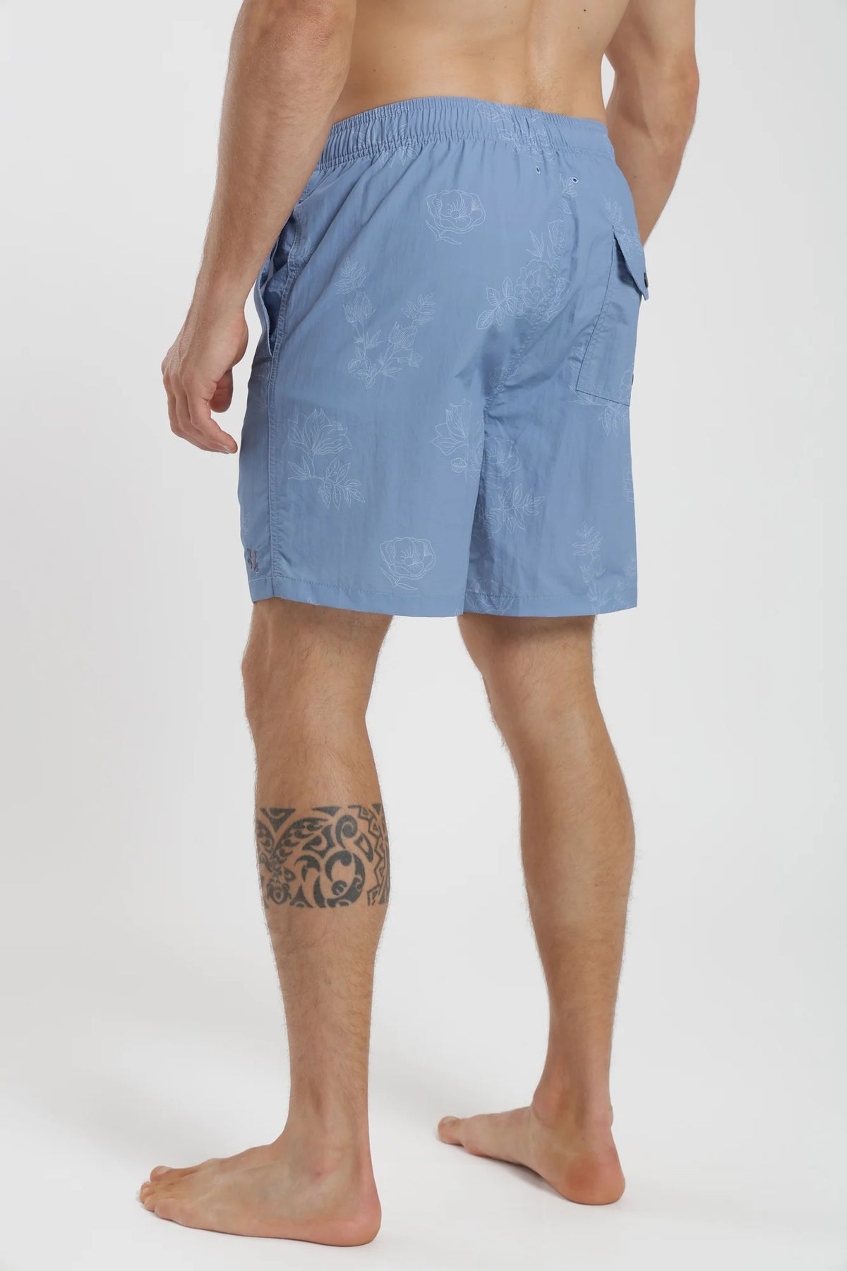 Traje de baño hombre classic roses celeste Froens