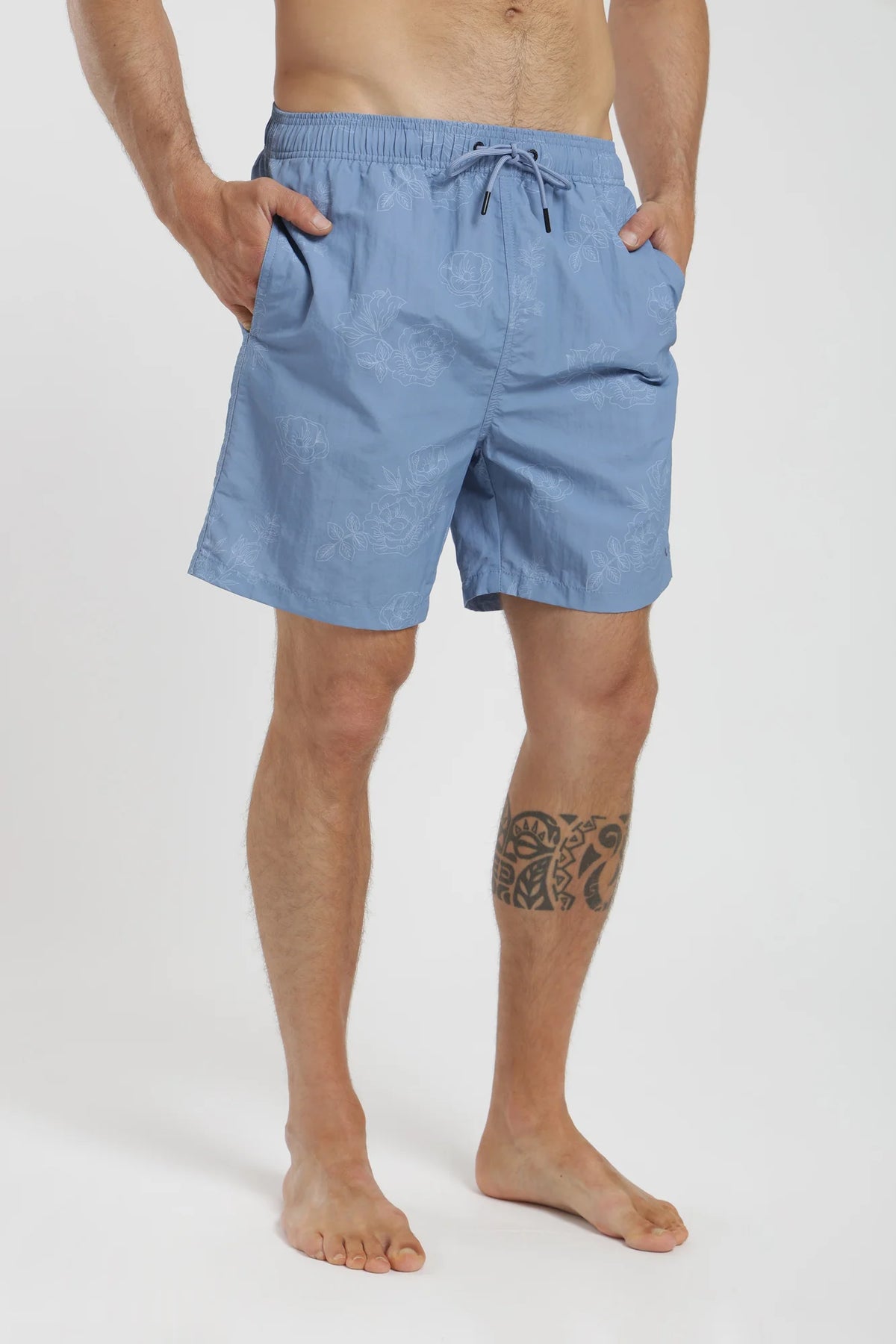 Traje de baño hombre classic roses celeste Froens