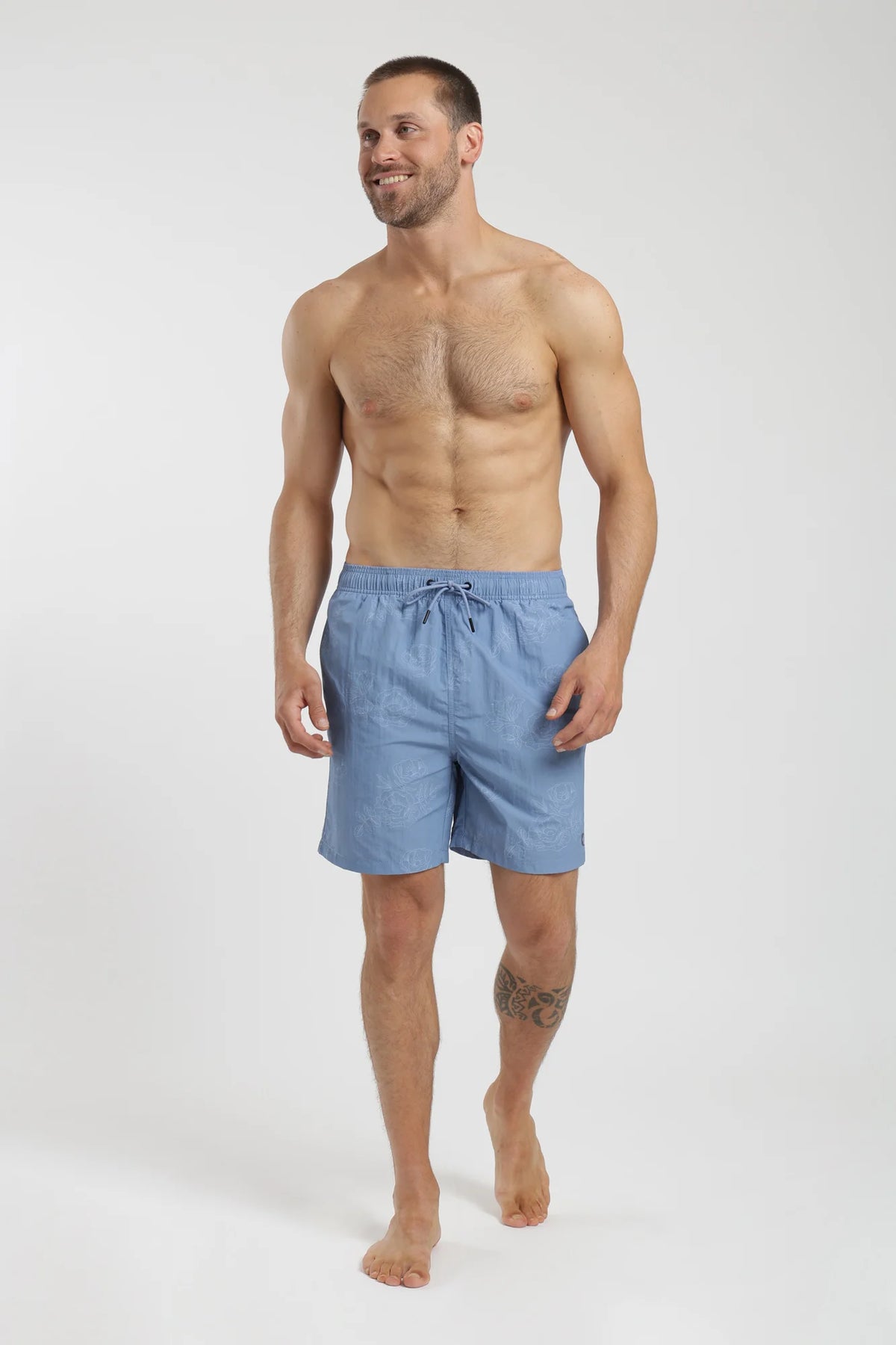 Traje de baño hombre classic roses celeste Froens