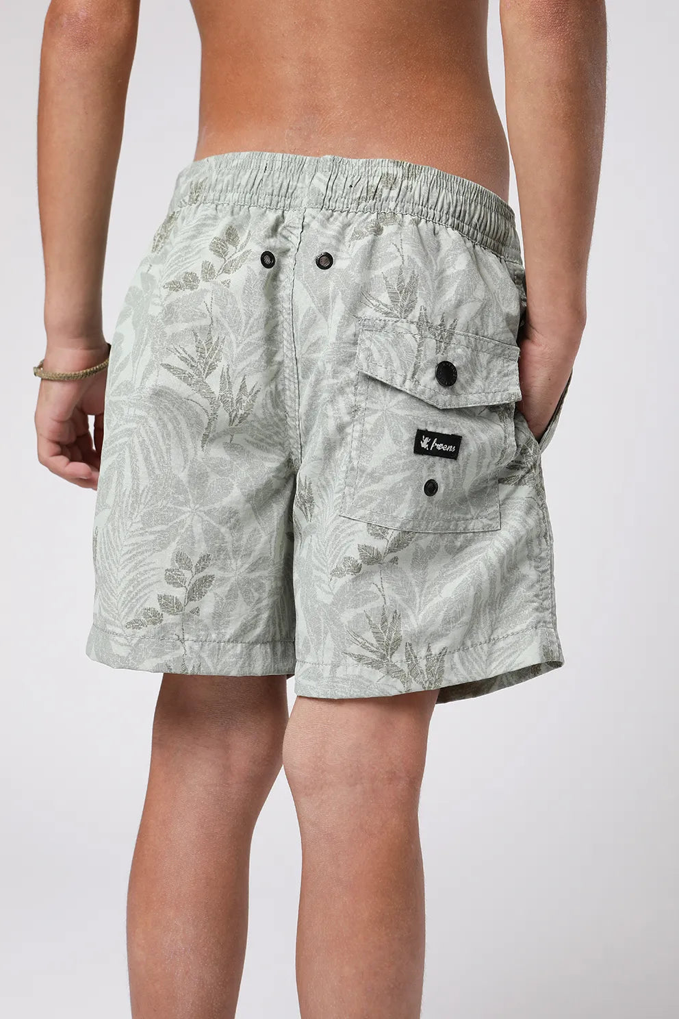 Traje de baño kids Hojas verde - Nylon reciclado