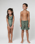 Traje de baño kids Ramas olivo - Nylon reciclado