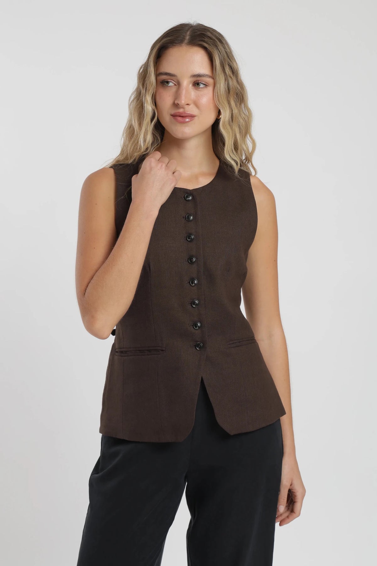 Vest mujer olivia café Froens