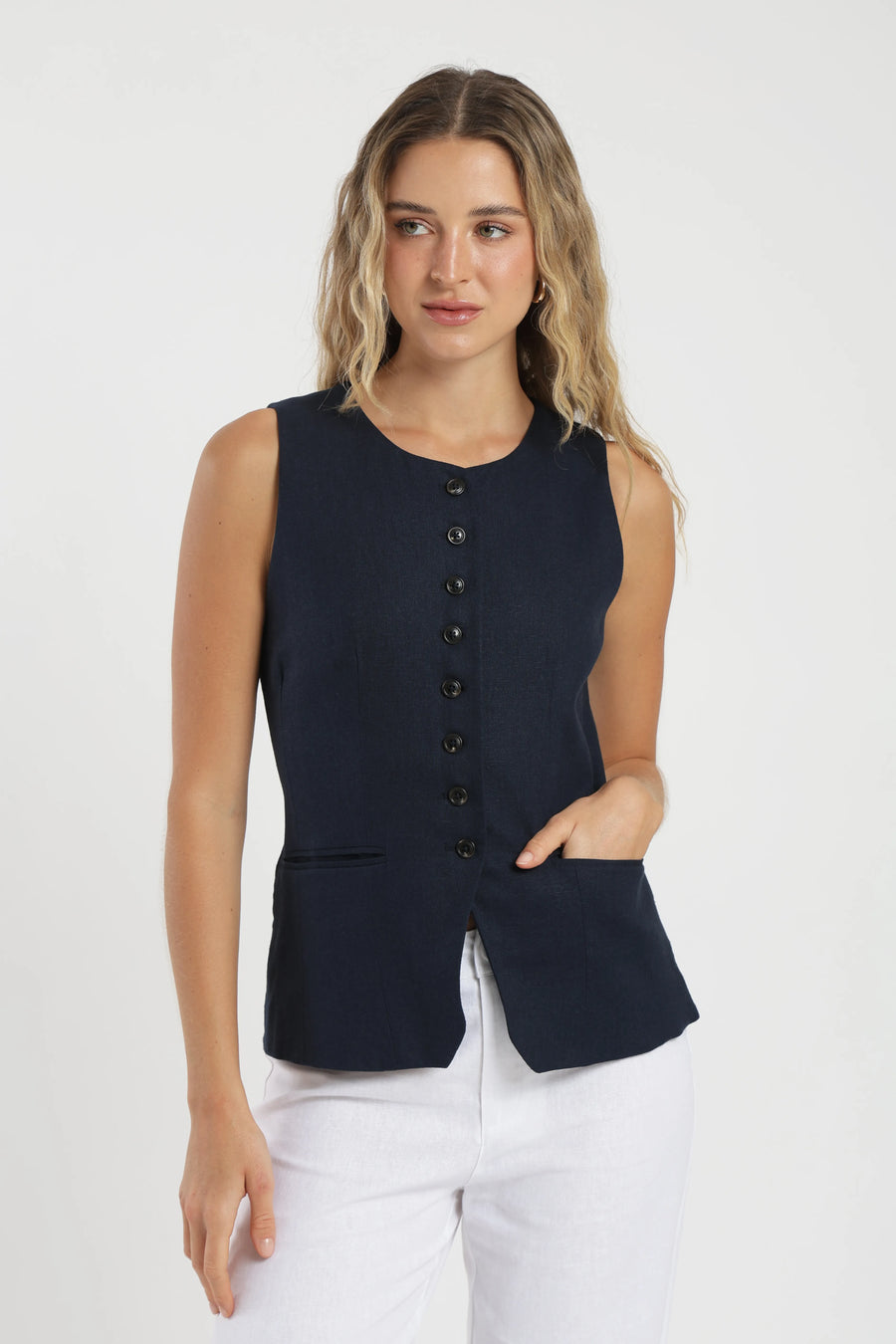 Vest mujer olivia azul Froens