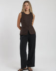 Vest mujer olivia café