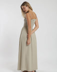 Vestido largo panal beige Froens