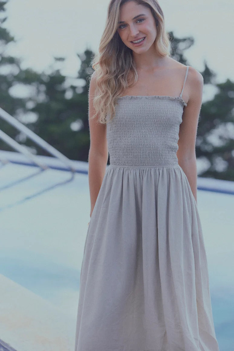 Vestido largo panal beige Froens