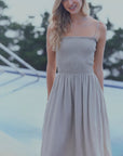 Vestido largo panal beige Froens