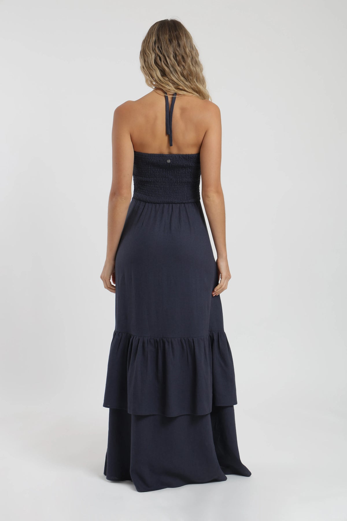 Vestido largo vuelos azul Froens