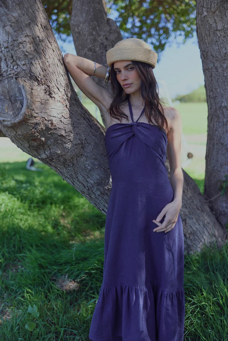 Vestido largo vuelos azul Froens