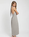 Vestido largo mujer Cross taupe