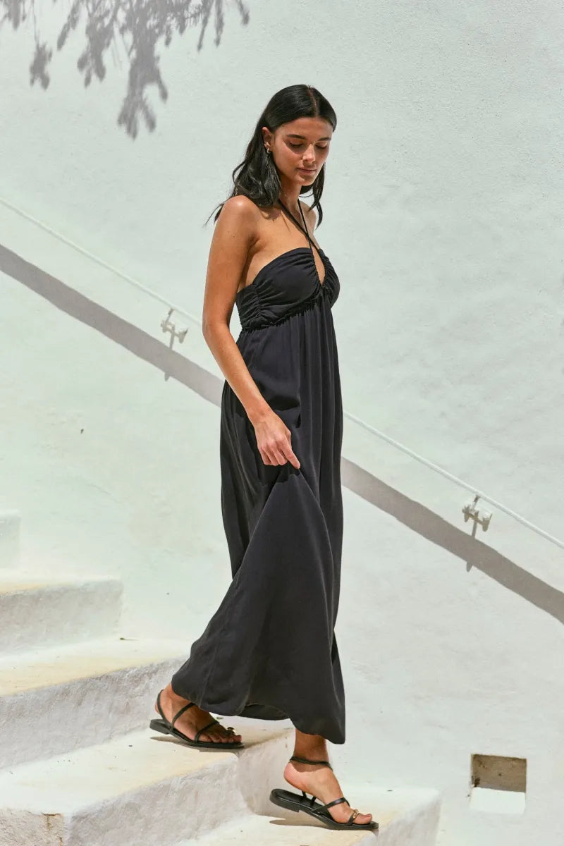 Vestido largo Tropic negro - Frøens