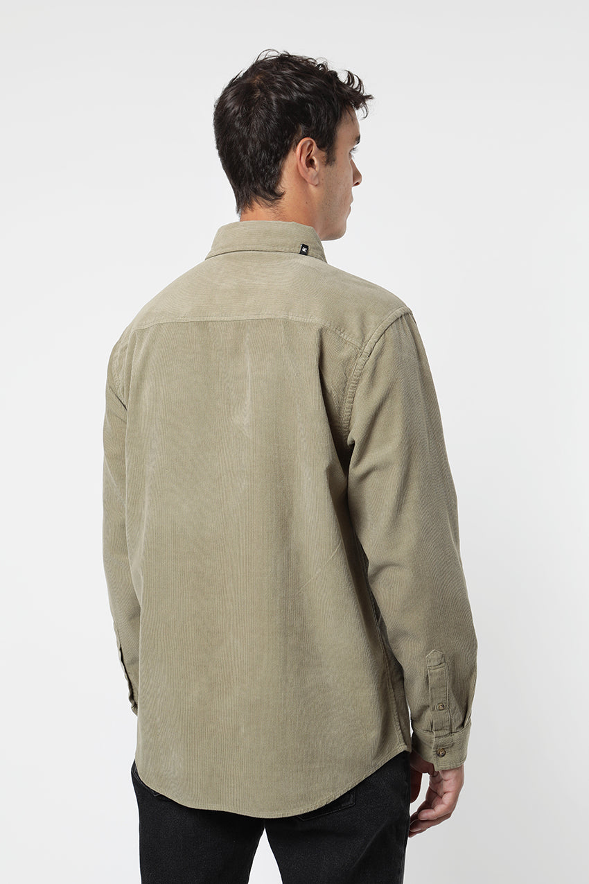 Camisa manga larga classic Corduroy verde - Algodón orgánico