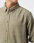 Camisa manga larga classic Corduroy verde - Algodón orgánico