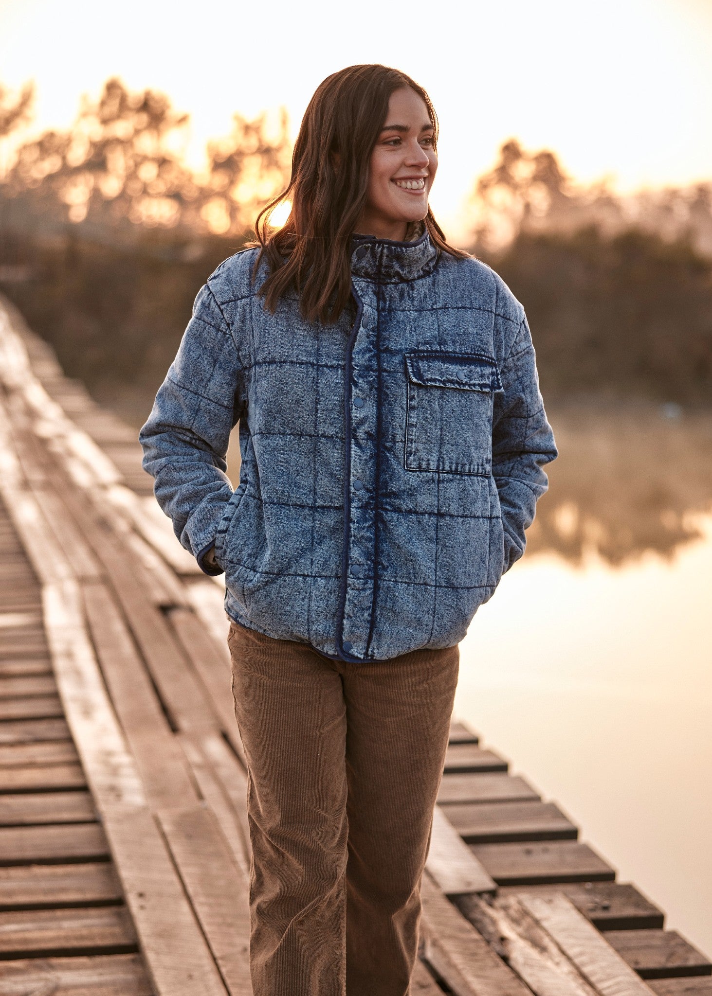 Chaqueta mujer Bomber Quilted azul